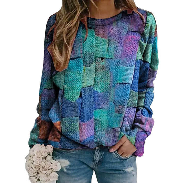 Damen Strickpullover Patchwork Design - Modischer Look-Luzern Mode