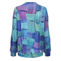 Damen Strickpullover Patchwork Design - Modischer Look-Luzern Mode
