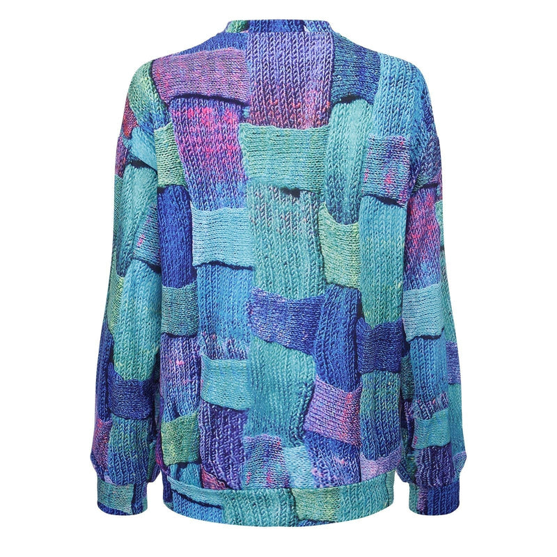 Damen Strickpullover Patchwork Design - Modischer Look-Luzern Mode
