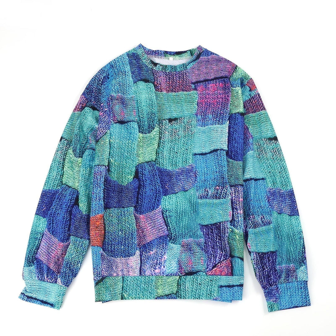 Damen Strickpullover Patchwork Design - Modischer Look-Luzern Mode