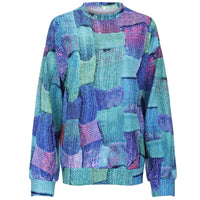 Damen Strickpullover Patchwork Design - Modischer Look-S-Luzern Mode