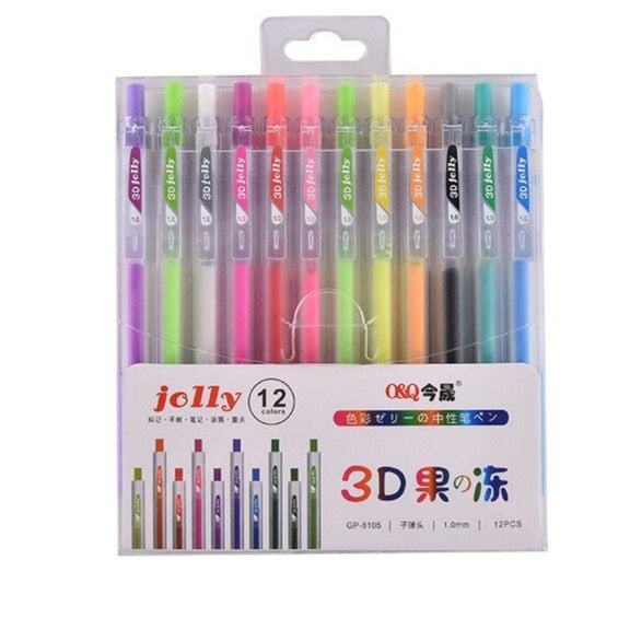 Gelstift-Set | 12-teilig | Farbenfroh | Kreativ | 3D | Langlebig | Vielseitig-Luzern Mode