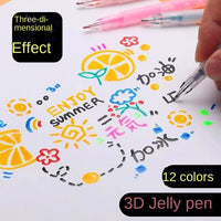 Gelstift-Set | 12-teilig | Farbenfroh | Kreativ | 3D | Langlebig | Vielseitig-Luzern Mode