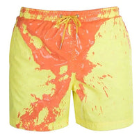 Herren Thermo Badeshorts | Farbwechsel im Wasser | Sommer Badehose 2025-Gelb-S-Luzern Mode