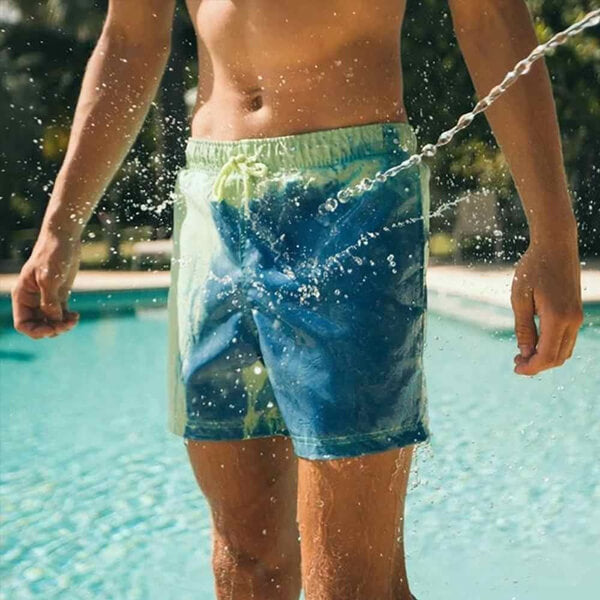 Herren Thermo Badeshorts | Farbwechsel im Wasser | Sommer Badehose 2025-Grün-M-Luzern Mode