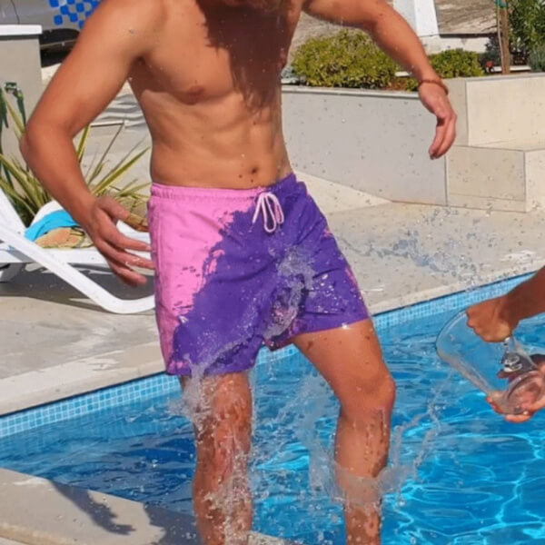 Herren Thermo Badeshorts | Farbwechsel im Wasser | Sommer Badehose 2025-Luzern Mode