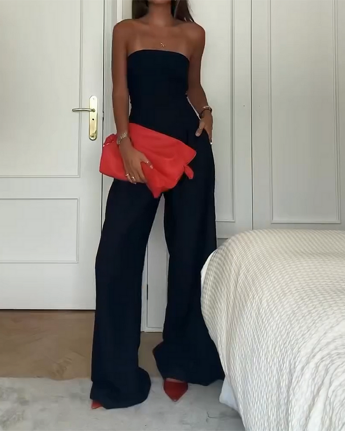 Schulterfreier & Stilvoller Damen Jumpsuit für jeden Anlass – Elina