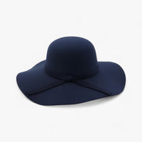 Fedora Damenhut | Wollfilz | Einfarbig | Einheitsgröße | Langlebig-Dunkelblau-Luzern Mode
