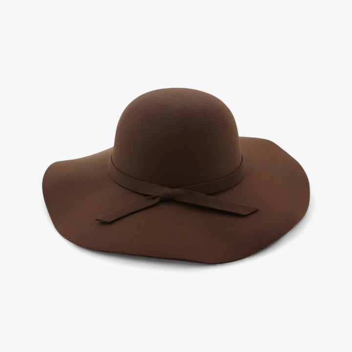 Fedora Damenhut | Wollfilz | Einfarbig | Einheitsgröße | Langlebig-Dunkelbraun-Luzern Mode