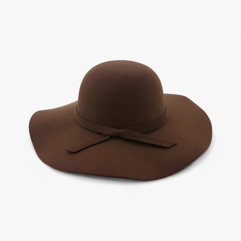 Fedora Damenhut | Wollfilz | Einfarbig | Einheitsgröße | Langlebig-Dunkelbraun-Luzern Mode