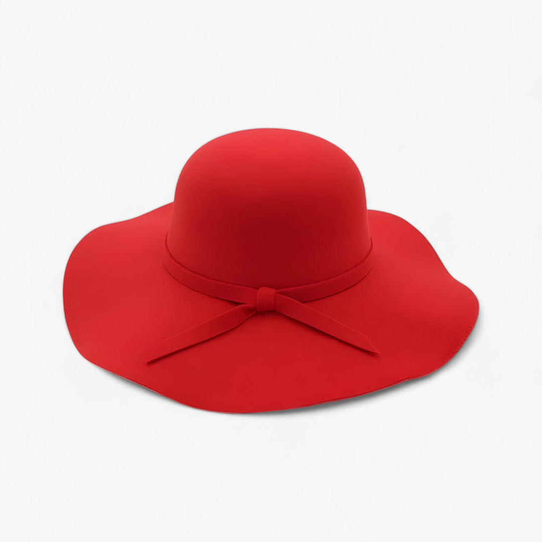 Fedora Damenhut | Wollfilz | Einfarbig | Einheitsgröße | Langlebig-Rot-Luzern Mode