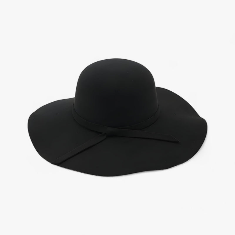Fedora Damenhut | Wollfilz | Einfarbig | Einheitsgröße | Langlebig-Schwarz-Luzern Mode