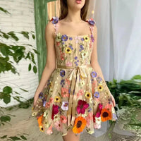 Besticktes Blumenkleid Damen - Elegantes Sommerkleid-Luzern Mode