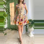 Besticktes Blumenkleid Damen - Elegantes Sommerkleid-Aprikose-XS-Luzern Mode