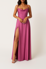 Ärmelloses Seiden-Maxikleid mit Hohem Schlitz – Serena