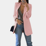 Damen Blazer Lang Elegant Büro Outfits für Business Look-Rosa-S-Luzern Mode