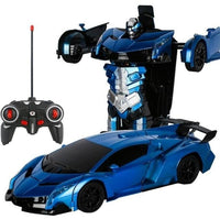 Lenkbare Auto | Transformer | Fernbedienung | Stabil | Roboter-Blau-Luzern Mode