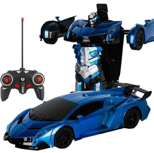 Lenkbare Auto | Transformer | Fernbedienung | Stabil | Roboter-Blau-Luzern Mode