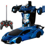 Lenkbare Auto | Transformer | Fernbedienung | Stabil | Roboter-Blau-Luzern Mode