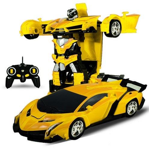 Lenkbare Auto | Transformer | Fernbedienung | Stabil | Roboter-Gelb-Luzern Mode