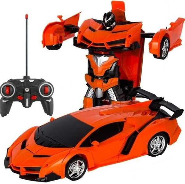 Lenkbare Auto | Transformer | Fernbedienung | Stabil | Roboter-Orange-Luzern Mode