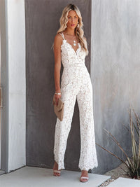 Damen Jumpsuit Spitze | Rückenfrei | Bodycon Schnitt | Sommerfest Abendlook-Luzern Mode