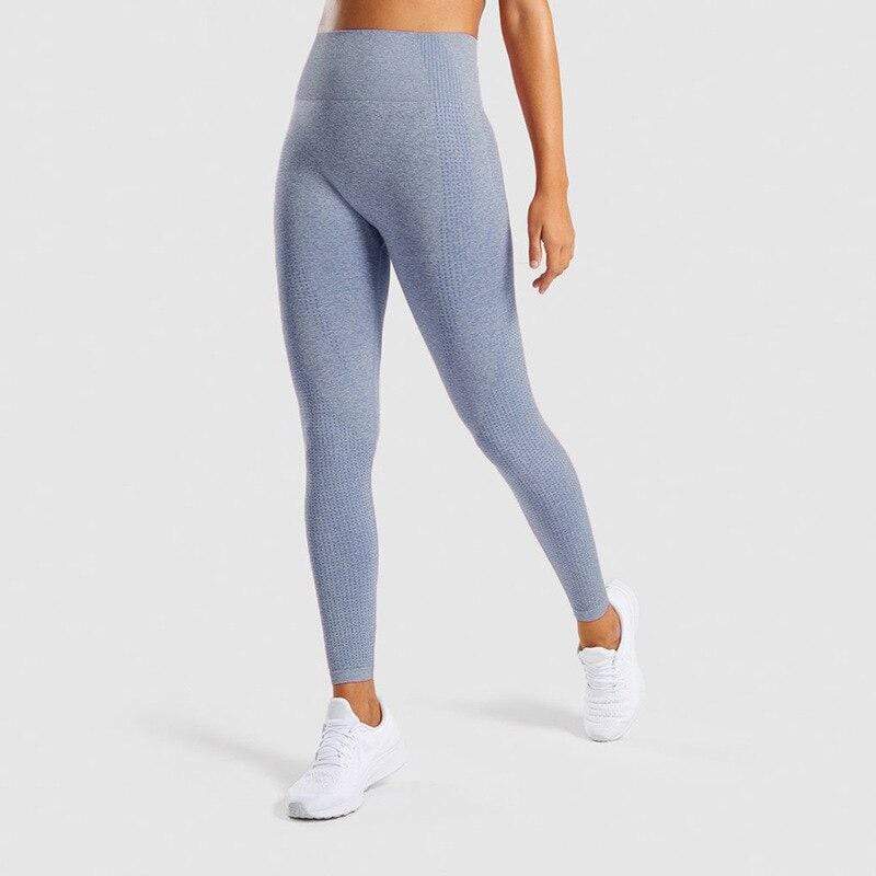 Damen Sport Leggings Nahtlos Hohe Taille Fitness Yoga-Blau-S-Luzern Mode