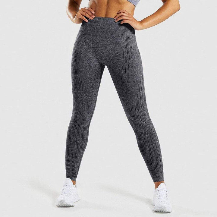 Damen Sport Leggings Nahtlos Hohe Taille Fitness Yoga-Dunkelgrau-S-Luzern Mode