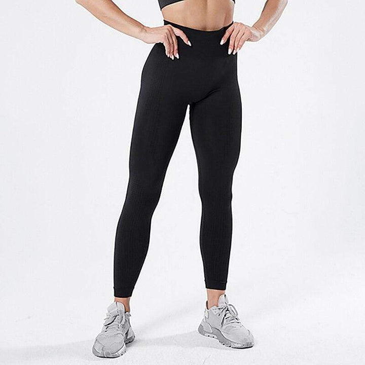 Damen Sport Leggings Nahtlos Hohe Taille Fitness Yoga-Schwarz-S-Luzern Mode