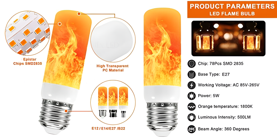 LED-Glühbirne | USB-Flamme, atmosphärisch, langlebig, realistisch, einzigartig, sicher-Luzern Mode