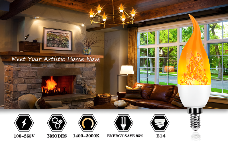 LED-Glühbirne | USB-Flamme, atmosphärisch, langlebig, realistisch, einzigartig, sicher-Luzern Mode