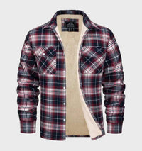 Herren Flanellhemd mit Fleece-Futter und Karomuster-S-Rot-Luzern Mode