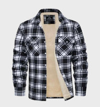 Herren Flanellhemd mit Fleece-Futter und Karomuster-S-Schwarz-Luzern Mode