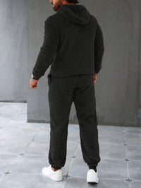 Herren Fleece Jogginganzug mit Kapuze für Freizeit und Sport-Luzern Mode