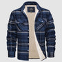 Herren Flanellhemd mit Fleece-Futter und Karomuster-Blau Grau-S-Luzern Mode
