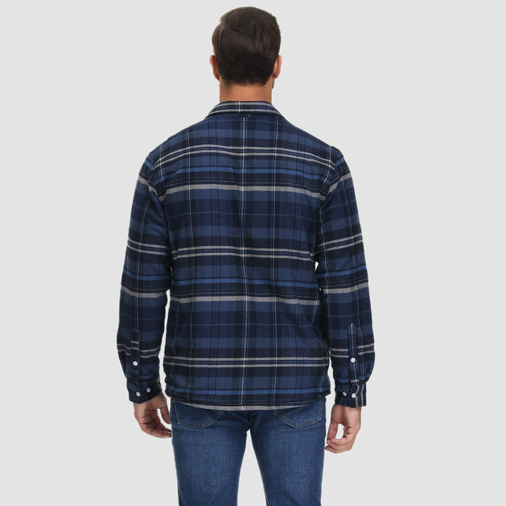 Herren Flanellhemd mit Fleece-Futter und Karomuster-Luzern Mode