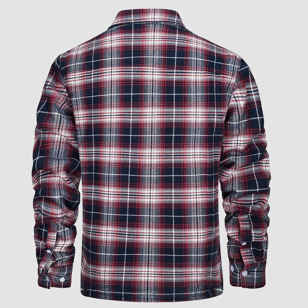 Herren Flanellhemd mit Fleece-Futter und Karomuster-Luzern Mode