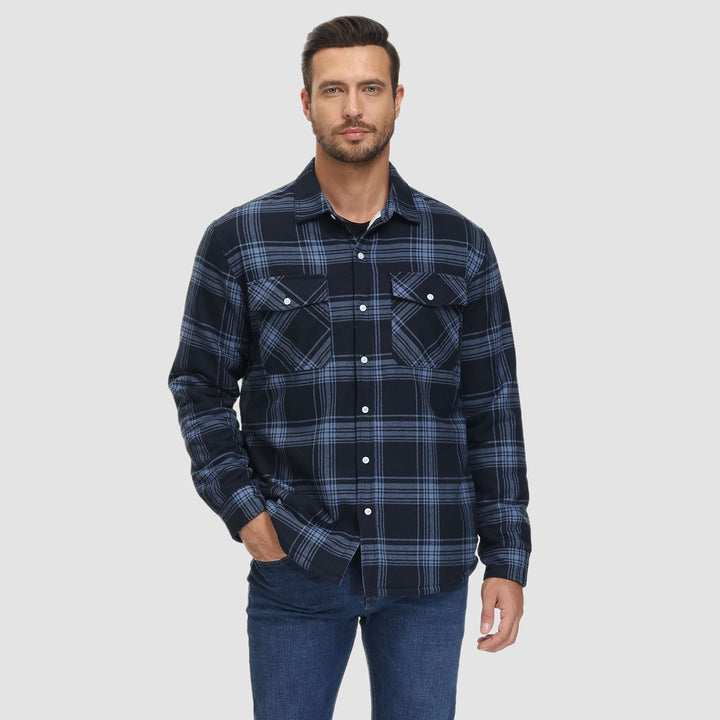 Herren Flanellhemd mit Fleece-Futter und Karomuster-Luzern Mode