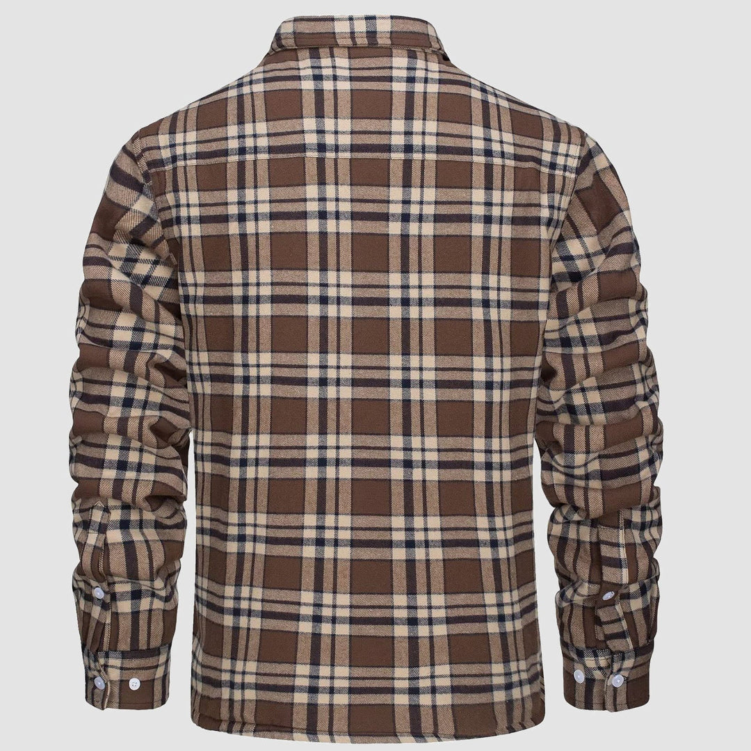 Herren Flanellhemd mit Fleece-Futter und Karomuster-Luzern Mode