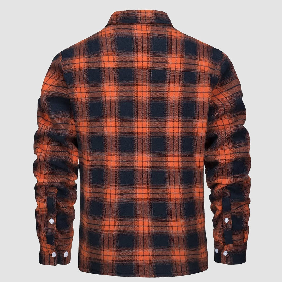 Herren Flanellhemd mit Fleece-Futter und Karomuster-Luzern Mode