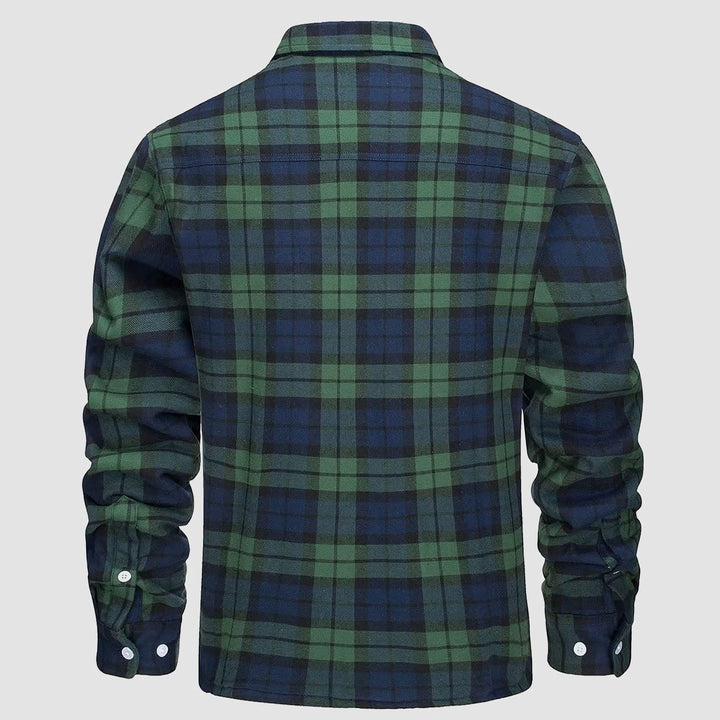 Herren Flanellhemd mit Fleece-Futter und Karomuster-Luzern Mode