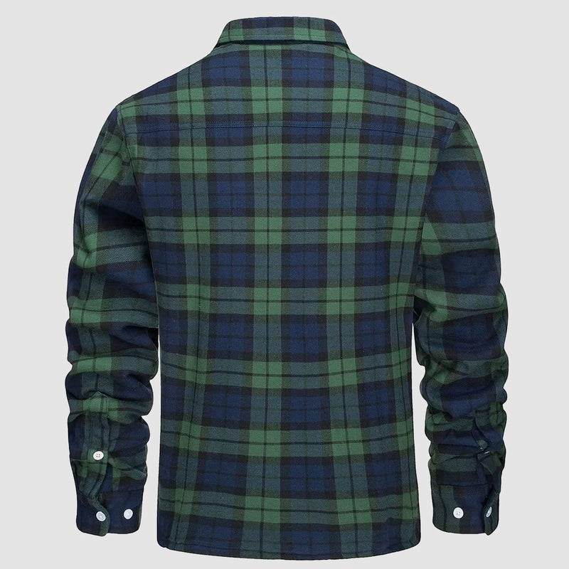 Herren Flanellhemd mit Fleece-Futter und Karomuster-Luzern Mode
