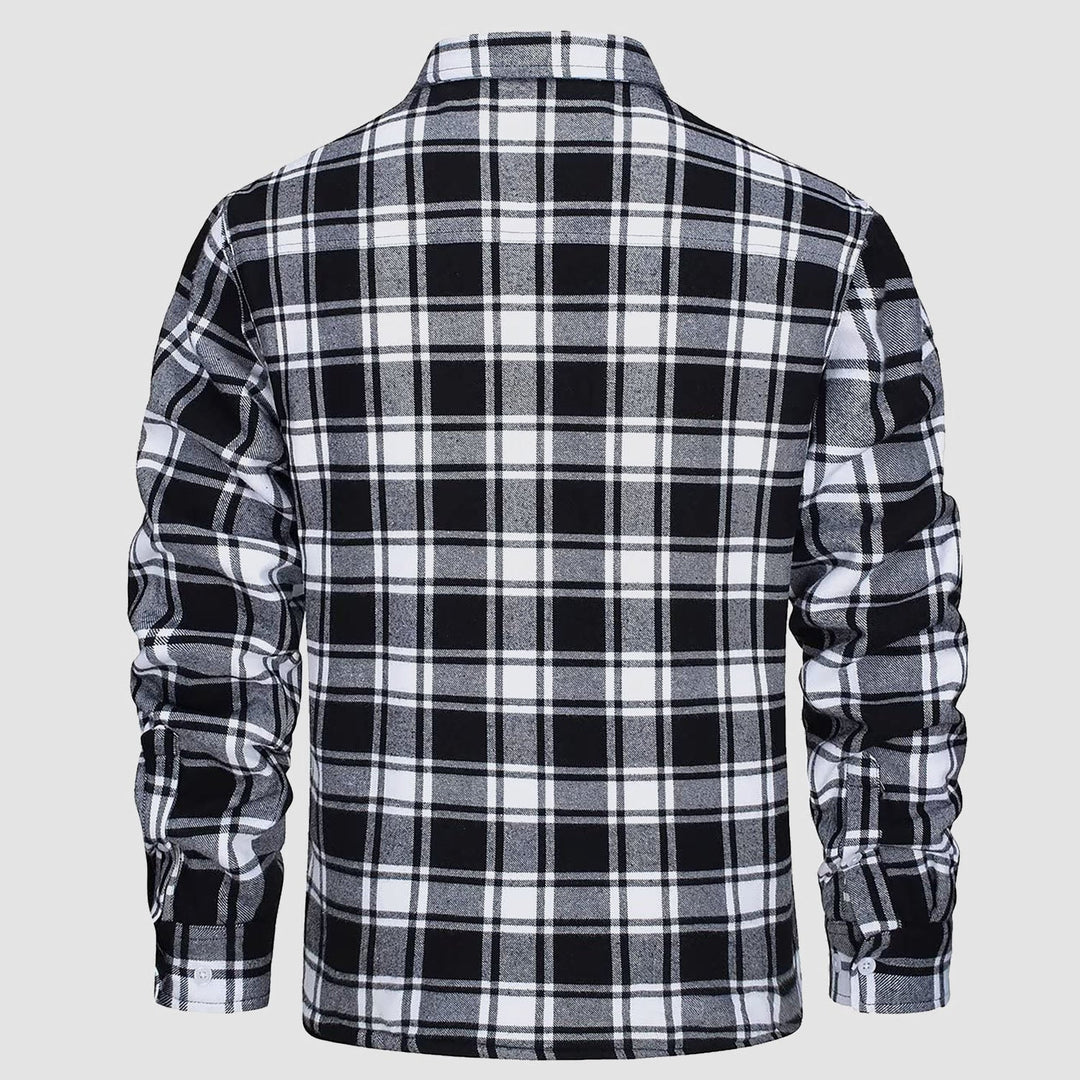 Herren Flanellhemd mit Fleece-Futter und Karomuster-Luzern Mode
