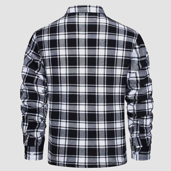 Herren Flanellhemd mit Fleece-Futter und Karomuster-Luzern Mode