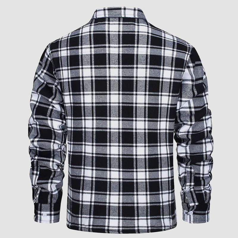 Herren Flanellhemd mit Fleece-Futter und Karomuster-Luzern Mode