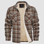 Herren Flanellhemd mit Fleece-Futter und Karomuster-Braun-S-Luzern Mode