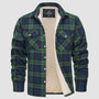 Herren Flanellhemd mit Fleece-Futter und Karomuster-Grün-S-Luzern Mode