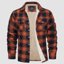 Herren Flanellhemd mit Fleece-Futter und Karomuster-Orange-S-Luzern Mode