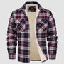 Herren Flanellhemd mit Fleece-Futter und Karomuster-Weiß Rot-S-Luzern Mode