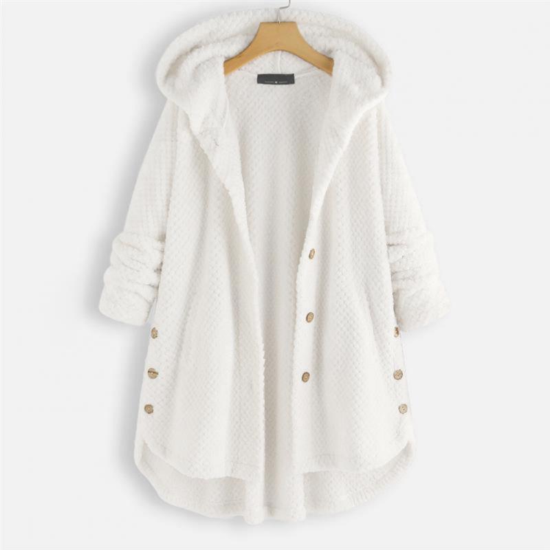 Herren Fleecejacke mit Kapuze für kalte Wintertage-Weiß-S-Luzern Mode